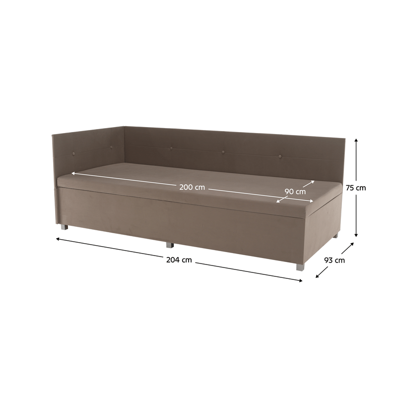 Casa si Gradina - Mobilier - Mobilier copii - Patuturi copii - Canapea extensibila cu spatiu de depozitare, bej-gri, AURIA UNI - Infinity.ro