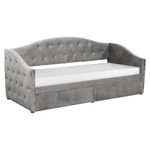 Casa si Gradina - Mobilier - Paturi si accesorii - Paturi - Pat cu spatiu de depozitare, 90x200, tesatura Velvet gri, ZASKA - Infinity.ro