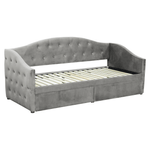Casa si Gradina - Mobilier - Paturi si accesorii - Paturi - Pat cu spatiu de depozitare, 90x200, tesatura Velvet gri, ZASKA - Infinity.ro