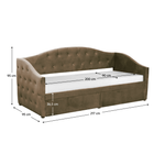 Casa si Gradina - Mobilier - Paturi si accesorii - Paturi - Pat cu spatiu de depozitare, 90x200, tesatura Velvet maro, ZASKA - Infinity.ro