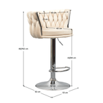 Casa si Gradina - Mobilier - Scaune si fotolii - Scaune - Scaun de bar de design, bej tesatura Velvet/crom, BRIN - Infinity.ro