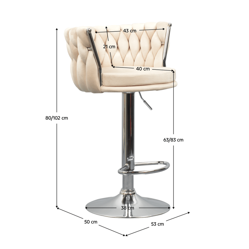 Casa si Gradina - Mobilier - Scaune si fotolii - Scaune - Scaun de bar de design, bej tesatura Velvet/crom, BRIN - Infinity.ro