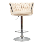 Casa si Gradina - Mobilier - Scaune si fotolii - Scaune - Scaun de bar de design, bej tesatura Velvet/crom, BRIN - Infinity.ro