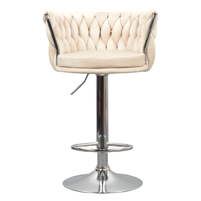 Casa si Gradina - Mobilier - Scaune si fotolii - Scaune - Scaun de bar de design, bej tesatura Velvet/crom, BRIN - Infinity.ro