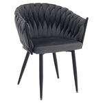 Casa si Gradina - Mobilier - Scaune si fotolii - Scaune - Scaun de bucatarie, gri inchis tesatura velvet/negru, BLER - Infinity.ro