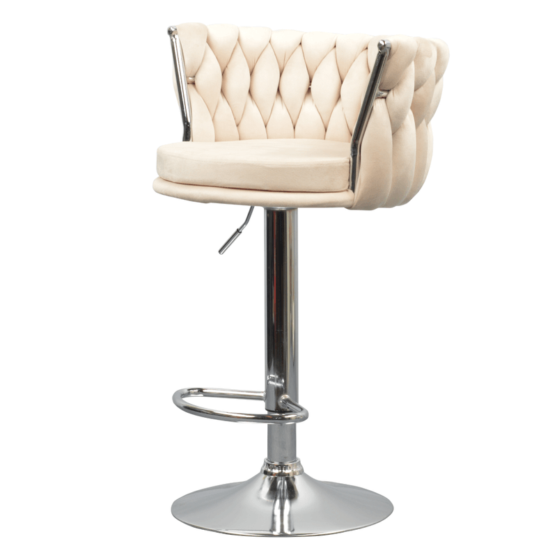 Casa si Gradina - Mobilier - Scaune si fotolii - Scaune - Scaun de bar de design, bej tesatura Velvet/crom, BRIN - Infinity.ro