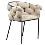 Casa si Gradina - Mobilier - Scaune si fotolii - Scaune - Fotoliu pentru sufragerie, tesatura gri maronie Taupe Velvet/neagra, DOROTA - Infinity.ro