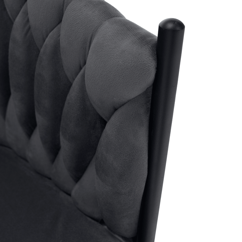Casa si Gradina - Mobilier - Scaune si fotolii - Scaune - Scaun de bucatarie, gri inchis tesatura velvet/negru, BLER - Infinity.ro