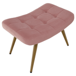 Casa si Gradina - Mobilier - Scaune si fotolii - Fotolii - Fotoliu cu suport pentru picioare, tesatura Velvet roz/stejar, HABEN - Infinity.ro