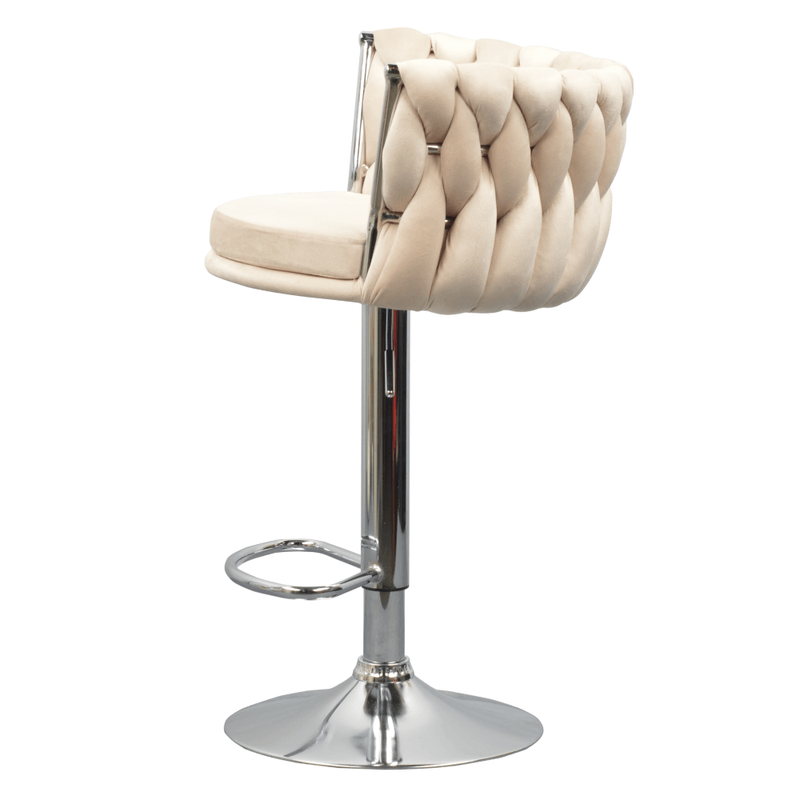 Casa si Gradina - Mobilier - Scaune si fotolii - Scaune - Scaun de bar de design, bej tesatura Velvet/crom, BRIN - Infinity.ro