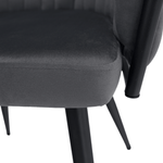 Casa si Gradina - Mobilier - Scaune si fotolii - Scaune - Scaun de bucatarie, gri inchis tesatura velvet/negru, BLER - Infinity.ro