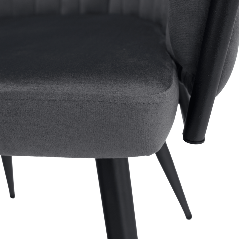 Casa si Gradina - Mobilier - Scaune si fotolii - Scaune - Scaun de bucatarie, gri inchis tesatura velvet/negru, BLER - Infinity.ro