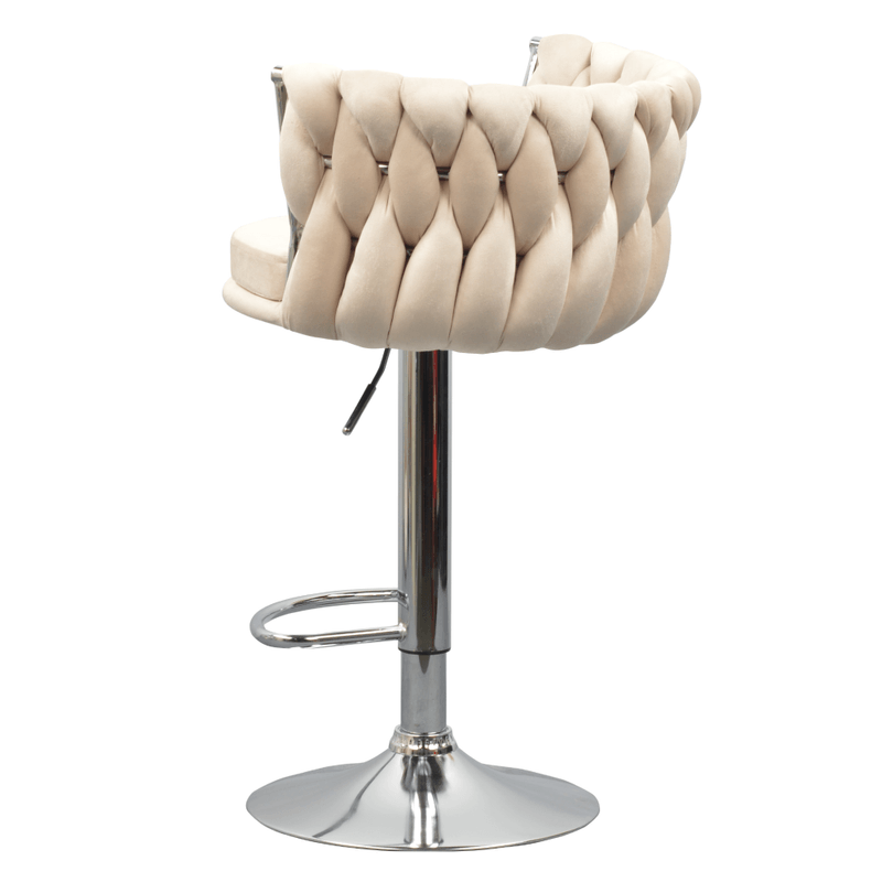 Casa si Gradina - Mobilier - Scaune si fotolii - Scaune - Scaun de bar de design, bej tesatura Velvet/crom, BRIN - Infinity.ro