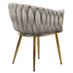 Casa si Gradina - Mobilier - Scaune si fotolii - Scaune - Fotoliu pentru sufragerie, tesatura gri-maro Taupe Velvet/aur crom auriu, DEILA - Infinity.ro