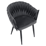 Casa si Gradina - Mobilier - Scaune si fotolii - Scaune - Scaun de bucatarie, gri inchis tesatura velvet/negru, BLER - Infinity.ro