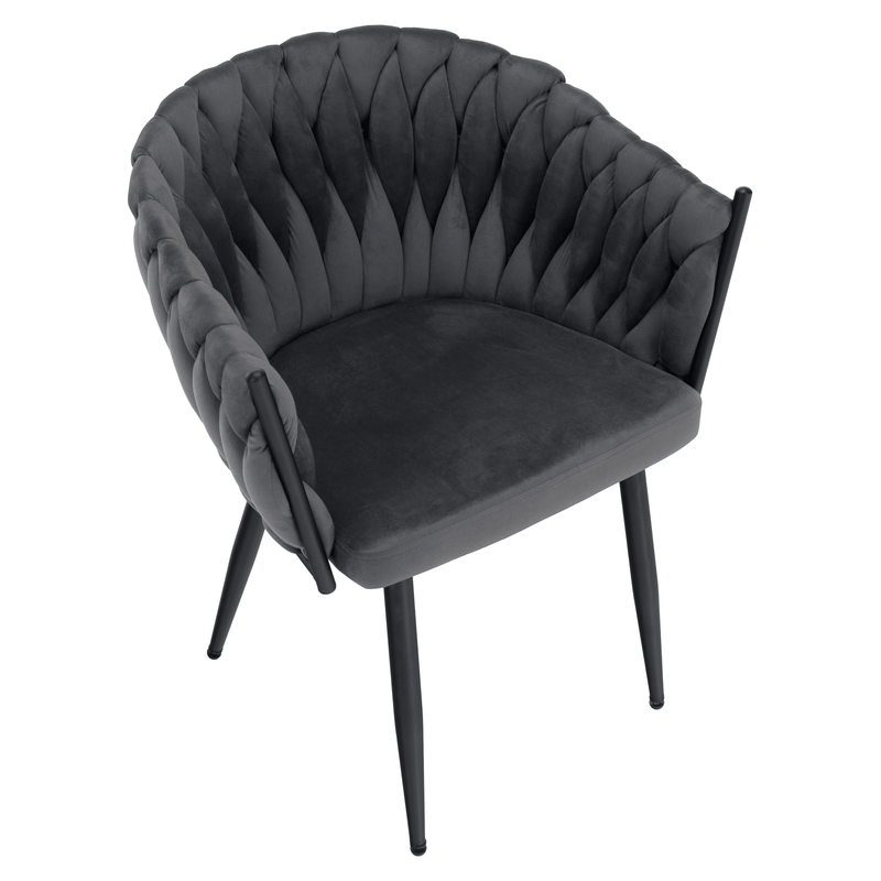 Casa si Gradina - Mobilier - Scaune si fotolii - Scaune - Scaun de bucatarie, gri inchis tesatura velvet/negru, BLER - Infinity.ro