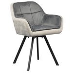 Casa si Gradina - Mobilier - Scaune si fotolii - Scaune - Fotoliu pentru sufragerie pivotant, tesatura Velvet gri, FLER - Infinity.ro