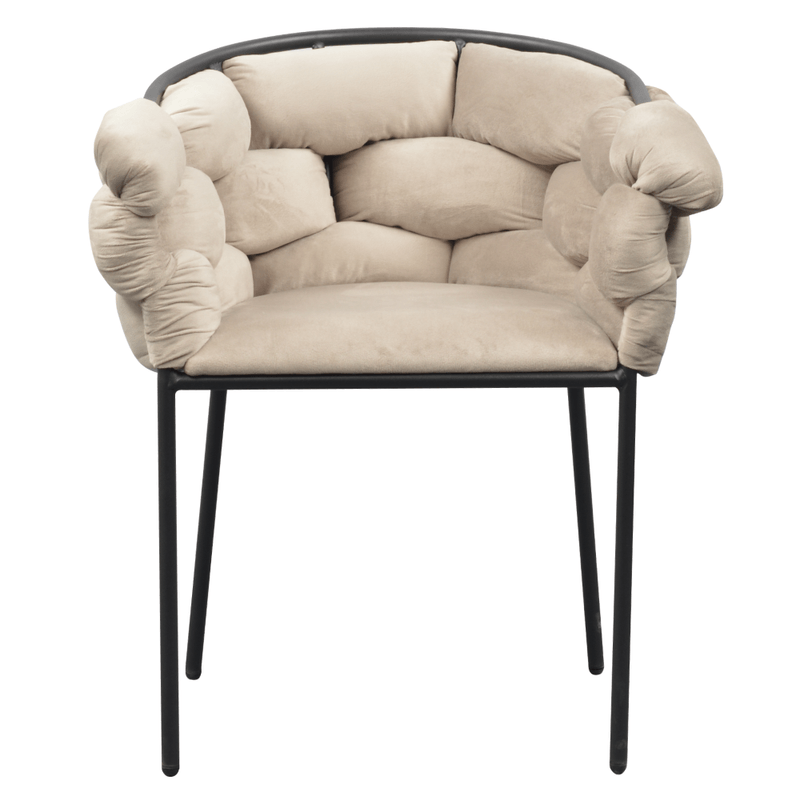 Casa si Gradina - Mobilier - Scaune si fotolii - Scaune - Fotoliu pentru sufragerie, tesatura gri maronie Taupe Velvet/neagra, DOROTA - Infinity.ro