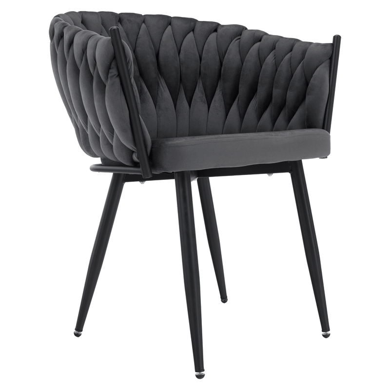 Casa si Gradina - Mobilier - Scaune si fotolii - Scaune - Scaun de bucatarie, gri inchis tesatura velvet/negru, BLER - Infinity.ro