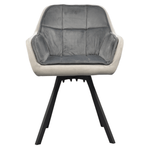 Casa si Gradina - Mobilier - Scaune si fotolii - Scaune - Fotoliu pentru sufragerie pivotant, tesatura Velvet gri, FLER - Infinity.ro