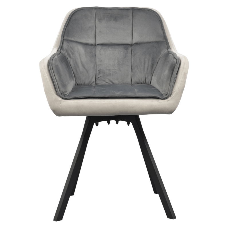 Casa si Gradina - Mobilier - Scaune si fotolii - Scaune - Fotoliu pentru sufragerie pivotant, tesatura Velvet gri, FLER - Infinity.ro