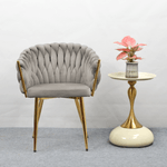Casa si Gradina - Mobilier - Scaune si fotolii - Scaune - Fotoliu pentru sufragerie, tesatura gri-maro Taupe Velvet/aur crom auriu, DEILA - Infinity.ro