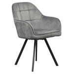 Casa si Gradina - Mobilier - Scaune si fotolii - Scaune - Fotoliu pentru sufragerie pivotant, tesatura Velvet gri inchis, SAMANTA - Infinity.ro