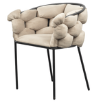 Casa si Gradina - Mobilier - Scaune si fotolii - Scaune - Fotoliu pentru sufragerie, tesatura gri maronie Taupe Velvet/neagra, DOROTA - Infinity.ro