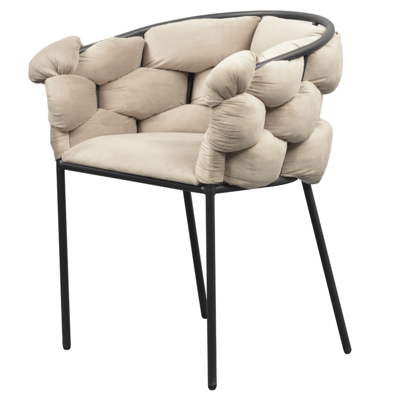 Casa si Gradina - Mobilier - Scaune si fotolii - Scaune - Fotoliu pentru sufragerie, tesatura gri maronie Taupe Velvet/neagra, DOROTA - Infinity.ro