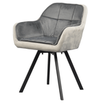 Casa si Gradina - Mobilier - Scaune si fotolii - Scaune - Fotoliu pentru sufragerie pivotant, tesatura Velvet gri, FLER - Infinity.ro