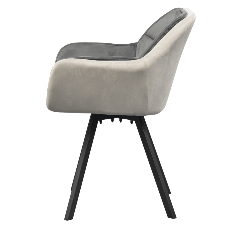 Casa si Gradina - Mobilier - Scaune si fotolii - Scaune - Fotoliu pentru sufragerie pivotant, tesatura Velvet gri, FLER - Infinity.ro