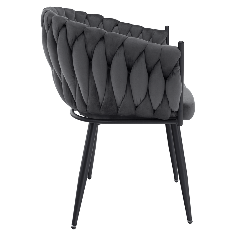 Casa si Gradina - Mobilier - Scaune si fotolii - Scaune - Scaun de bucatarie, gri inchis tesatura velvet/negru, BLER - Infinity.ro