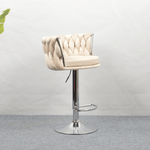 Casa si Gradina - Mobilier - Scaune si fotolii - Scaune - Scaun de bar de design, bej tesatura Velvet/crom, BRIN - Infinity.ro