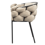 Casa si Gradina - Mobilier - Scaune si fotolii - Scaune - Fotoliu pentru sufragerie, tesatura gri maronie Taupe Velvet/neagra, DOROTA - Infinity.ro