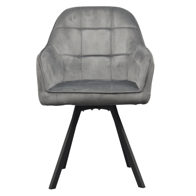 Casa si Gradina - Mobilier - Scaune si fotolii - Scaune - Fotoliu pentru sufragerie pivotant, tesatura Velvet gri inchis, SAMANTA - Infinity.ro