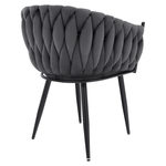 Casa si Gradina - Mobilier - Scaune si fotolii - Scaune - Scaun de bucatarie, gri inchis tesatura velvet/negru, BLER - Infinity.ro