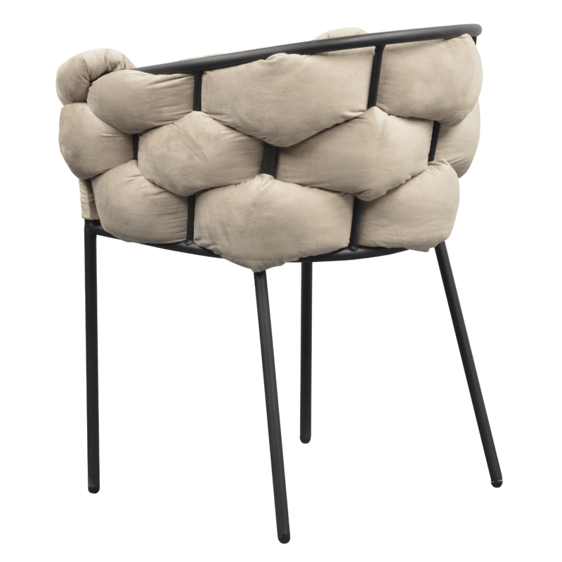 Casa si Gradina - Mobilier - Scaune si fotolii - Scaune - Fotoliu pentru sufragerie, tesatura gri maronie Taupe Velvet/neagra, DOROTA - Infinity.ro