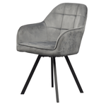 Casa si Gradina - Mobilier - Scaune si fotolii - Scaune - Fotoliu pentru sufragerie pivotant, tesatura Velvet gri inchis, SAMANTA - Infinity.ro