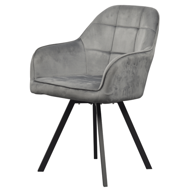 Casa si Gradina - Mobilier - Scaune si fotolii - Scaune - Fotoliu pentru sufragerie pivotant, tesatura Velvet gri inchis, SAMANTA - Infinity.ro