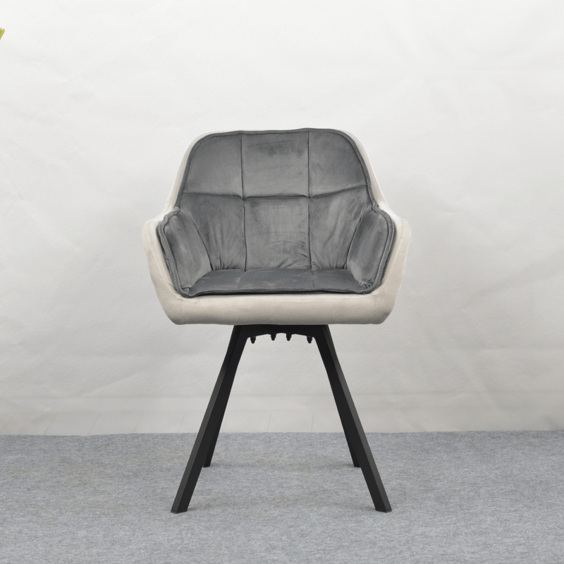 Casa si Gradina - Mobilier - Scaune si fotolii - Scaune - Fotoliu pentru sufragerie pivotant, tesatura Velvet gri, FLER - Infinity.ro