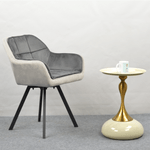 Casa si Gradina - Mobilier - Scaune si fotolii - Scaune - Fotoliu pentru sufragerie pivotant, tesatura Velvet gri, FLER - Infinity.ro