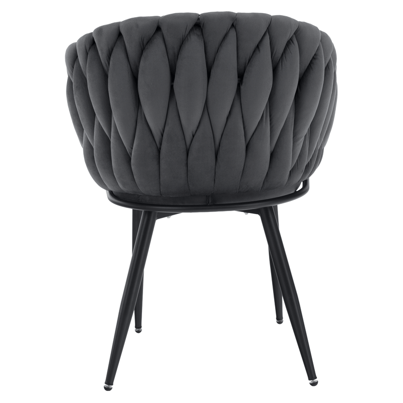 Casa si Gradina - Mobilier - Scaune si fotolii - Scaune - Scaun de bucatarie, gri inchis tesatura velvet/negru, BLER - Infinity.ro