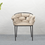 Casa si Gradina - Mobilier - Scaune si fotolii - Scaune - Fotoliu pentru sufragerie, tesatura gri maronie Taupe Velvet/neagra, DOROTA - Infinity.ro