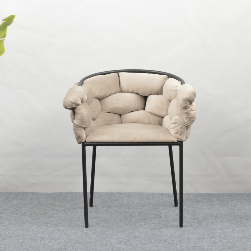 Casa si Gradina - Mobilier - Scaune si fotolii - Scaune - Fotoliu pentru sufragerie, tesatura gri maronie Taupe Velvet/neagra, DOROTA - Infinity.ro