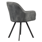 Casa si Gradina - Mobilier - Scaune si fotolii - Scaune - Fotoliu pentru sufragerie pivotant, tesatura Velvet gri inchis, SAMANTA - Infinity.ro