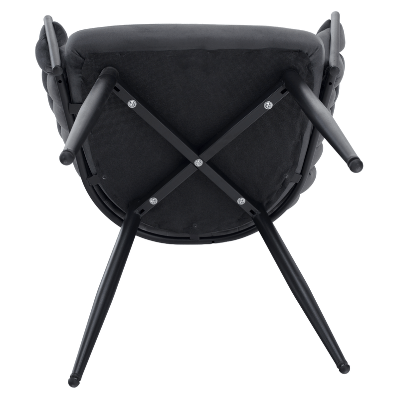 Casa si Gradina - Mobilier - Scaune si fotolii - Scaune - Scaun de bucatarie, gri inchis tesatura velvet/negru, BLER - Infinity.ro