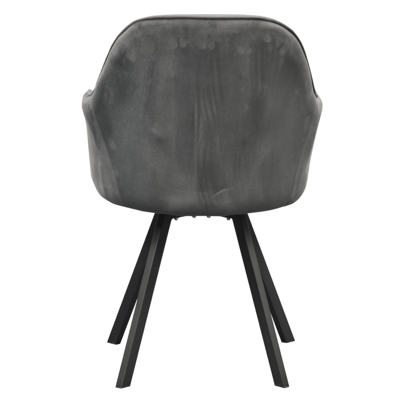 Casa si Gradina - Mobilier - Scaune si fotolii - Scaune - Fotoliu pentru sufragerie pivotant, tesatura Velvet gri inchis, SAMANTA - Infinity.ro