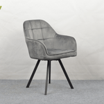 Casa si Gradina - Mobilier - Scaune si fotolii - Scaune - Fotoliu pentru sufragerie pivotant, tesatura Velvet gri inchis, SAMANTA - Infinity.ro