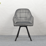 Casa si Gradina - Mobilier - Scaune si fotolii - Scaune - Fotoliu pentru sufragerie pivotant, tesatura Velvet gri inchis, SAMANTA - Infinity.ro