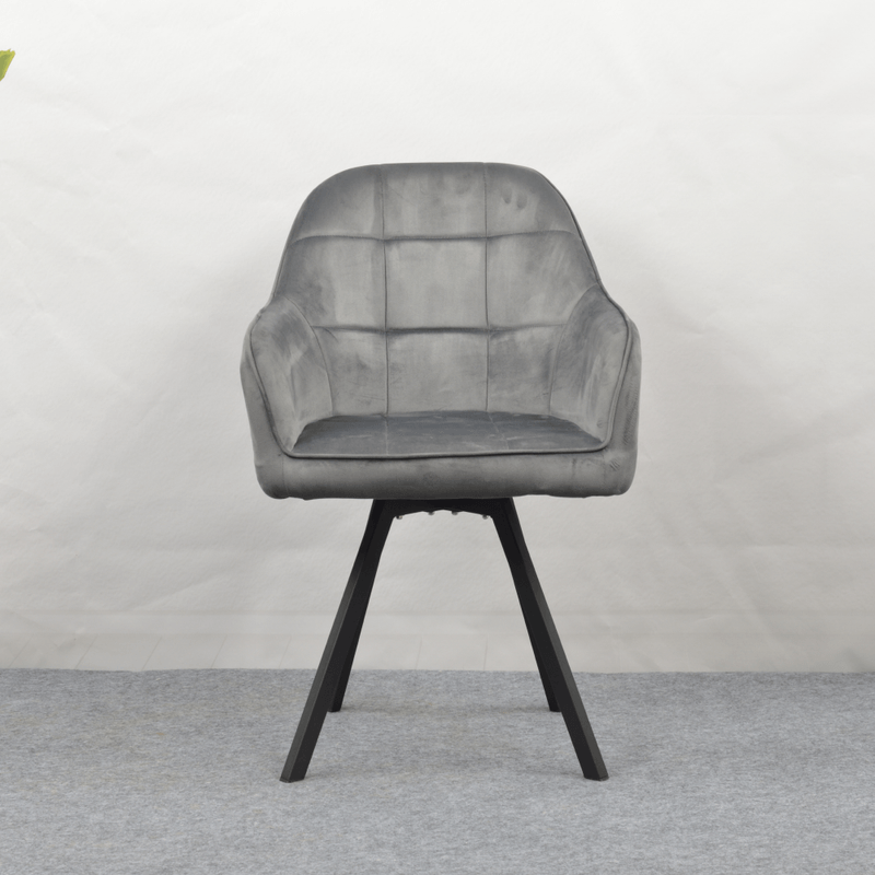 Casa si Gradina - Mobilier - Scaune si fotolii - Scaune - Fotoliu pentru sufragerie pivotant, tesatura Velvet gri inchis, SAMANTA - Infinity.ro